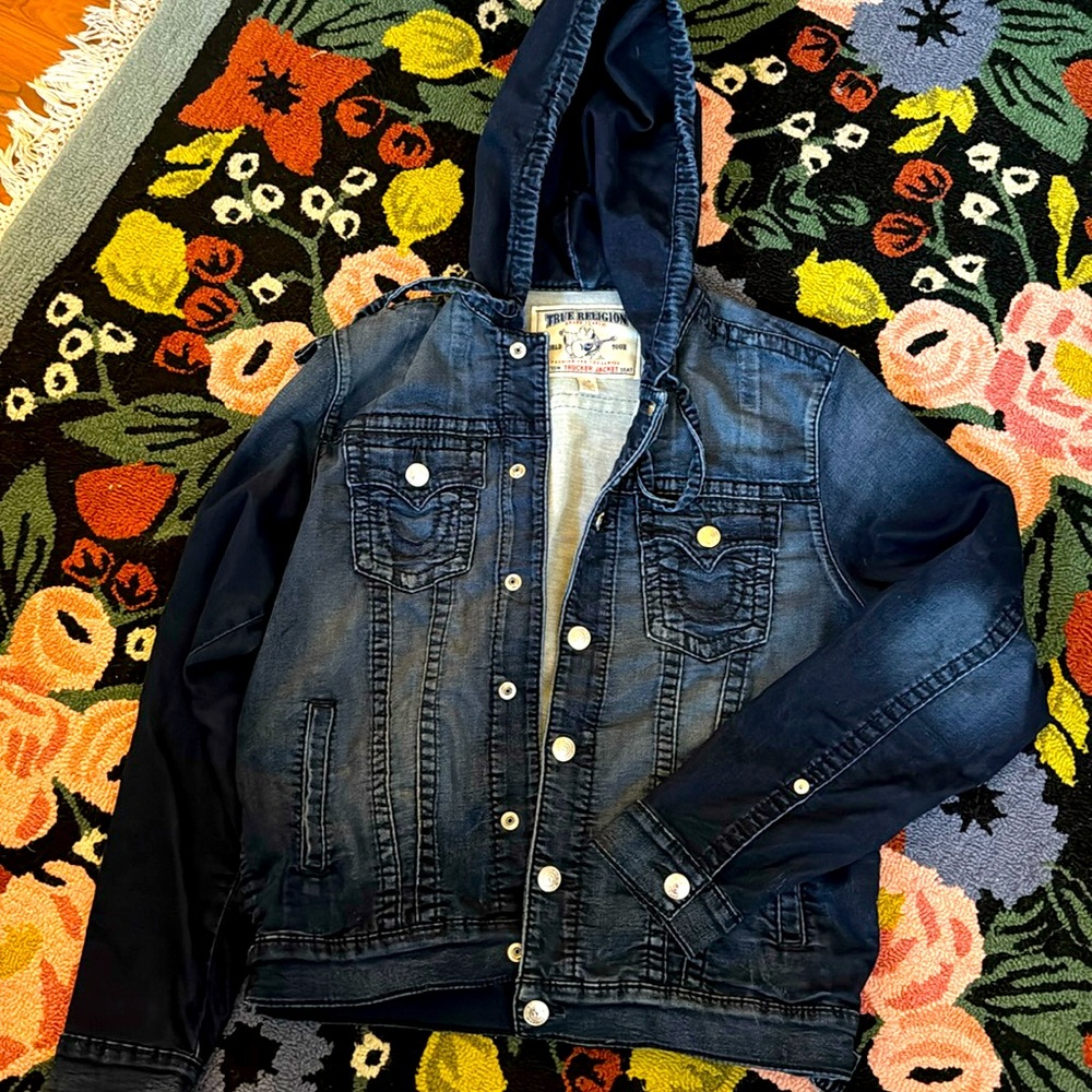 Hooded True Religion Denim Trucker Jacket